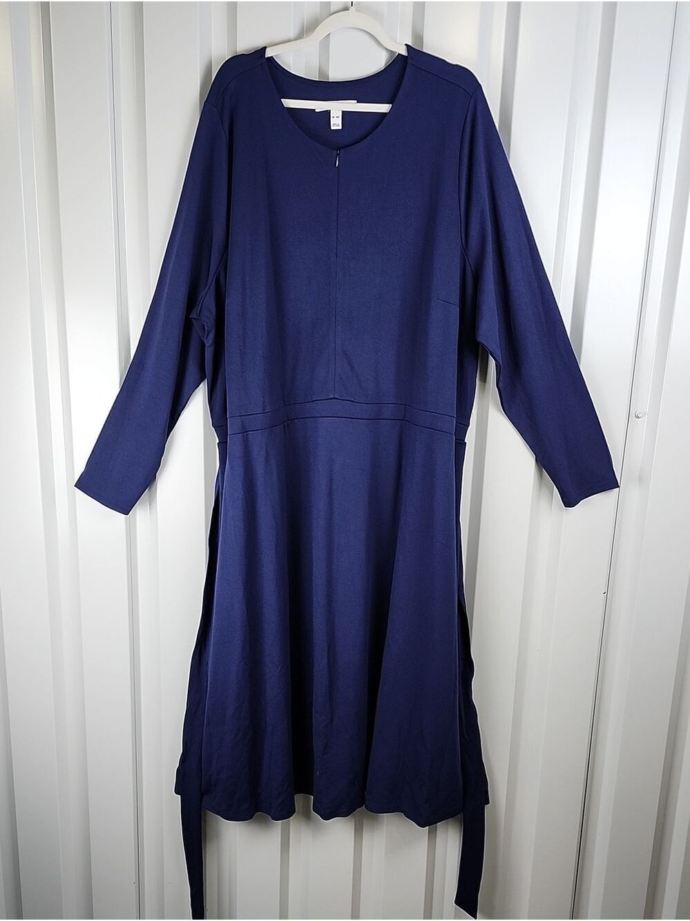 Girl With Curves Womens Navy Blue 3/4 Sleeve Ponte Midi Dress Size 4X Tall EUC